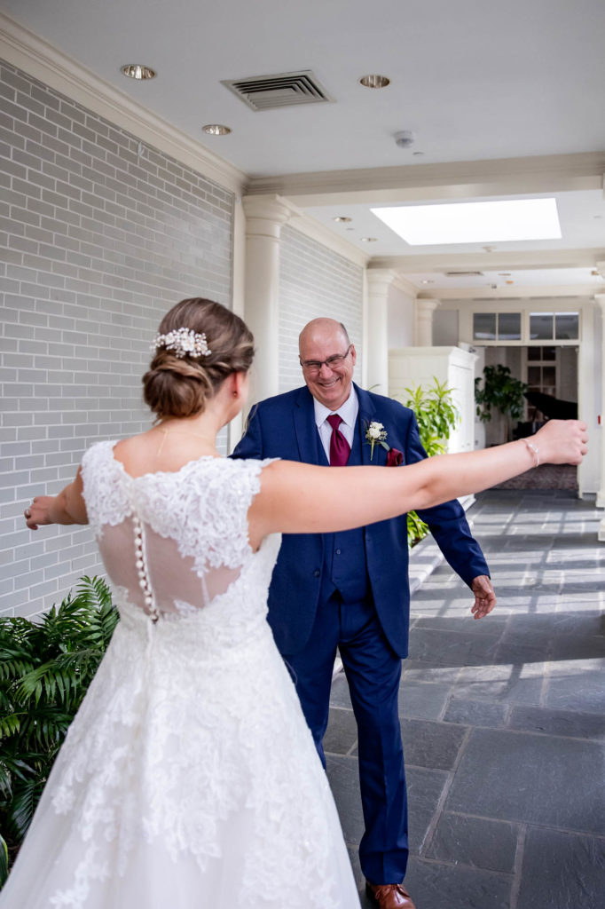 first look with the father of the bride at deerfield golf club