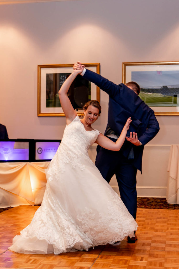first dance during a wedding at deerfield golf club