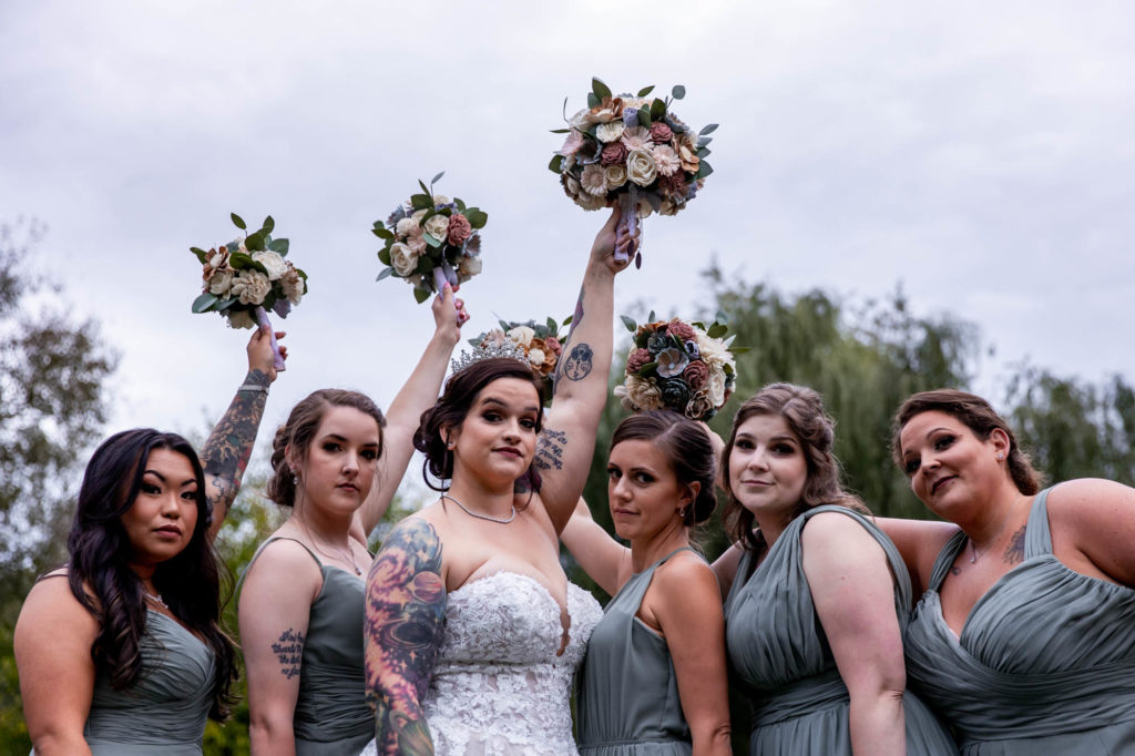 wedding party photos at bellevue state park