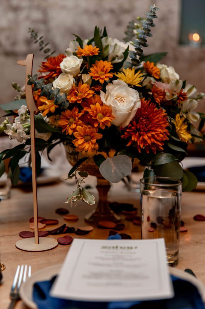 kenny's flower shoppe florals at jewish wedding reception at zahav in philadelphia