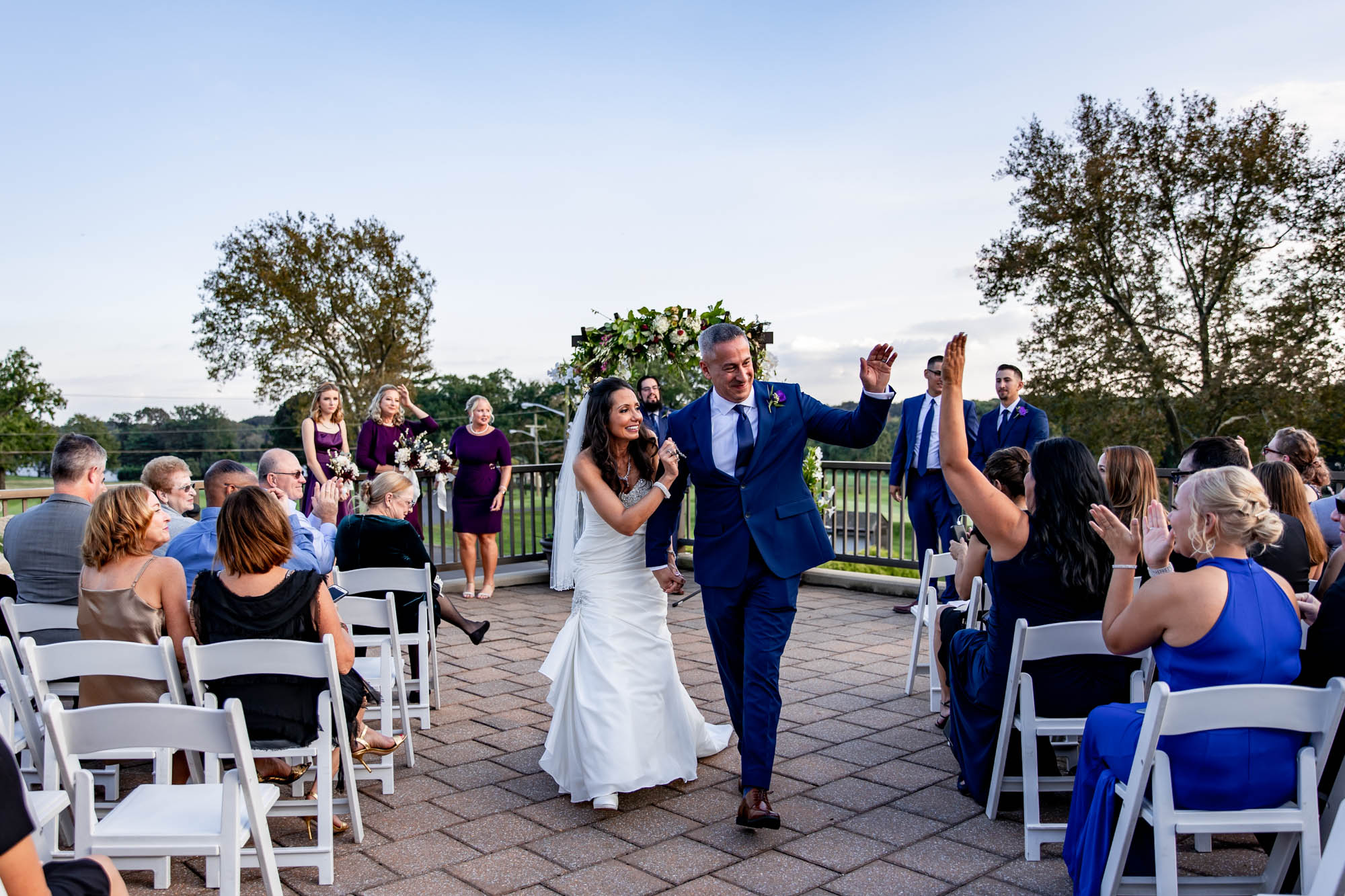 outdoor wedding ceremony at tavistock country club in new jersey