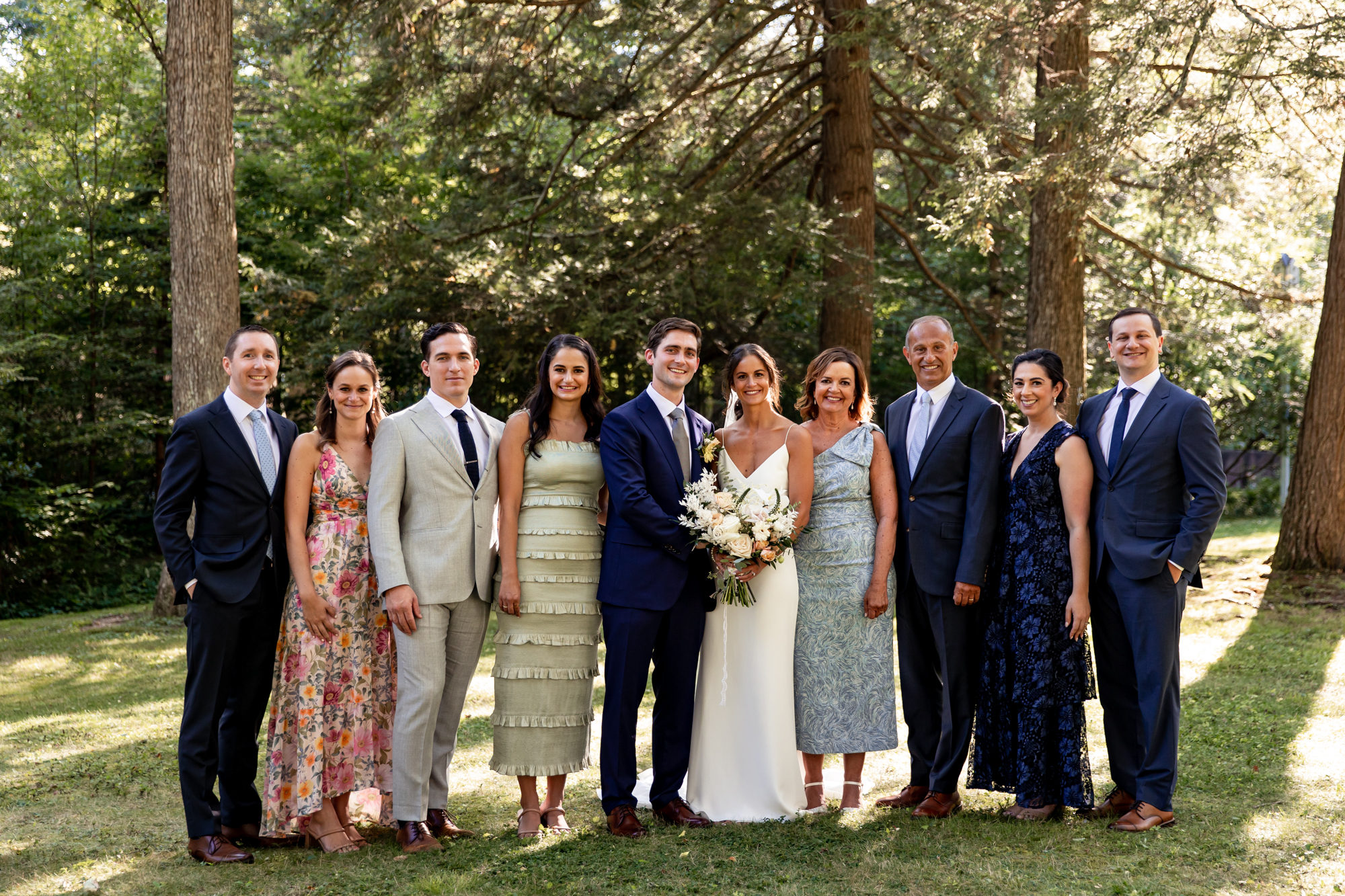 formal family photos after an intimate wedding in the poconos, pennsylvania