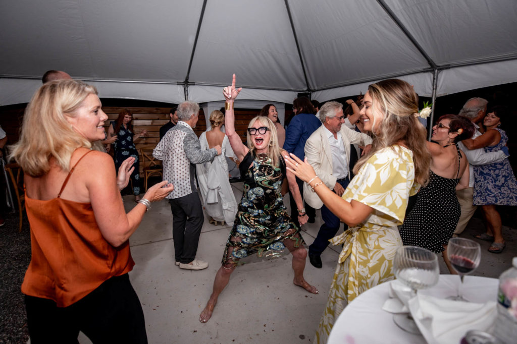 wedding reception during an intimate backyard wedding cape may new jersey