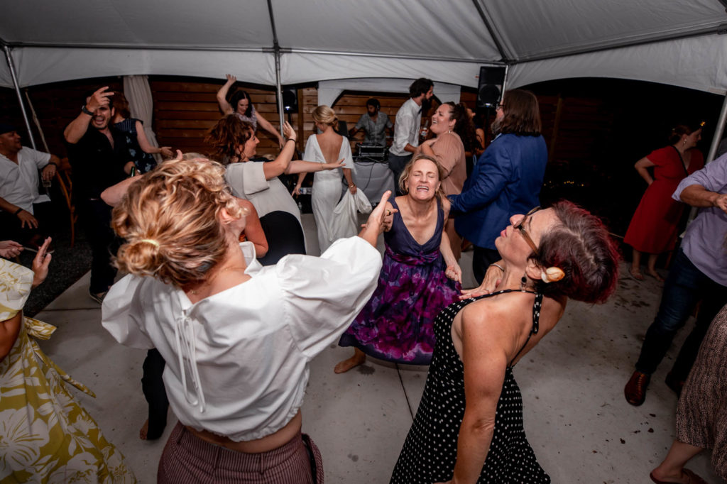 wedding reception during an intimate backyard wedding cape may new jersey