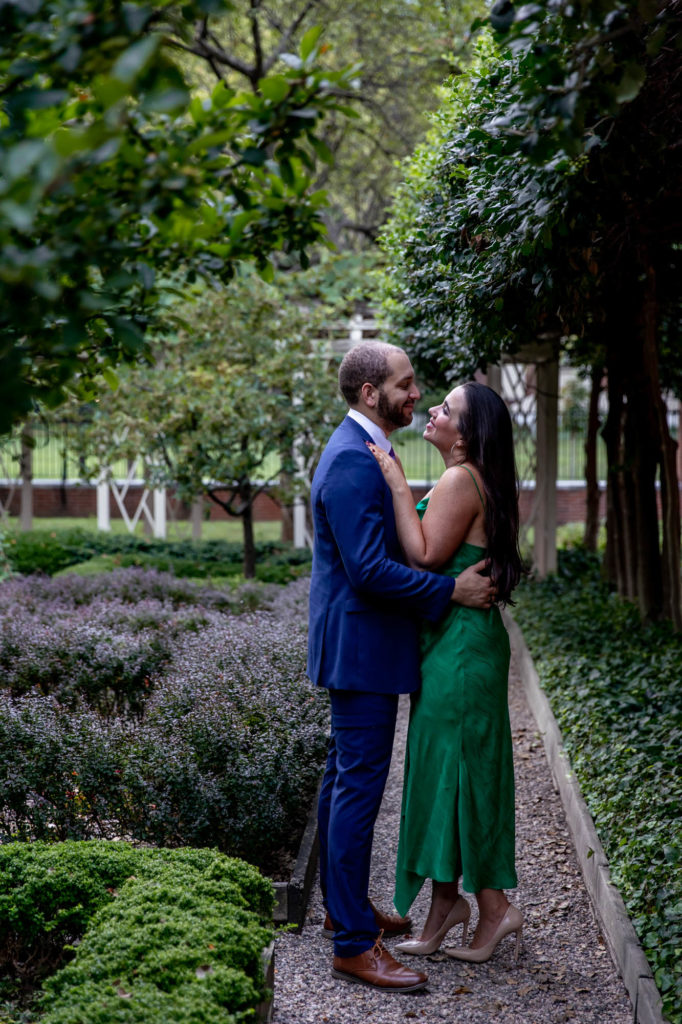 engagement session at the 18th century garden in philadelphia