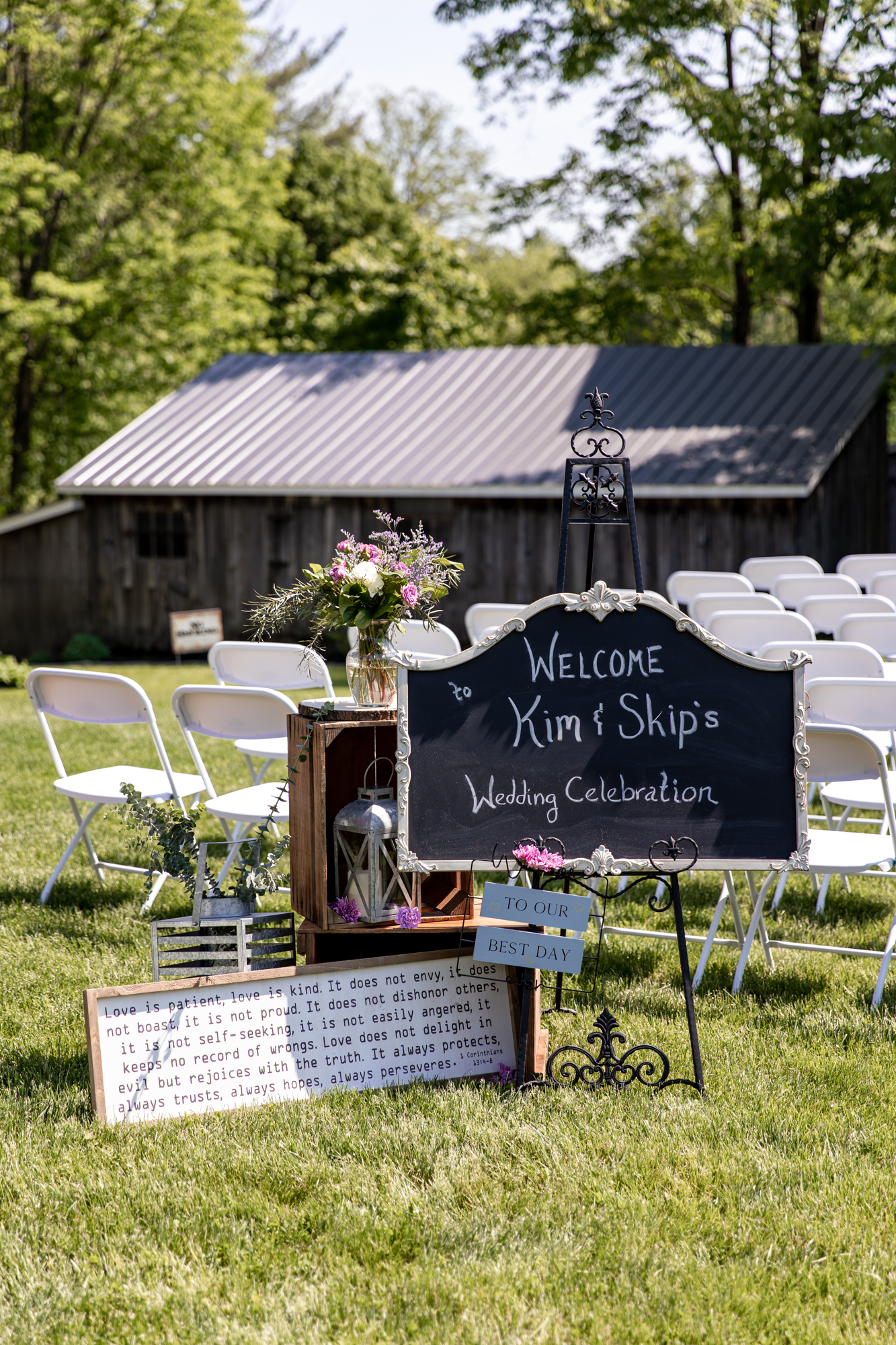 outdoor barn wedding reception at filbert bed & breakfast