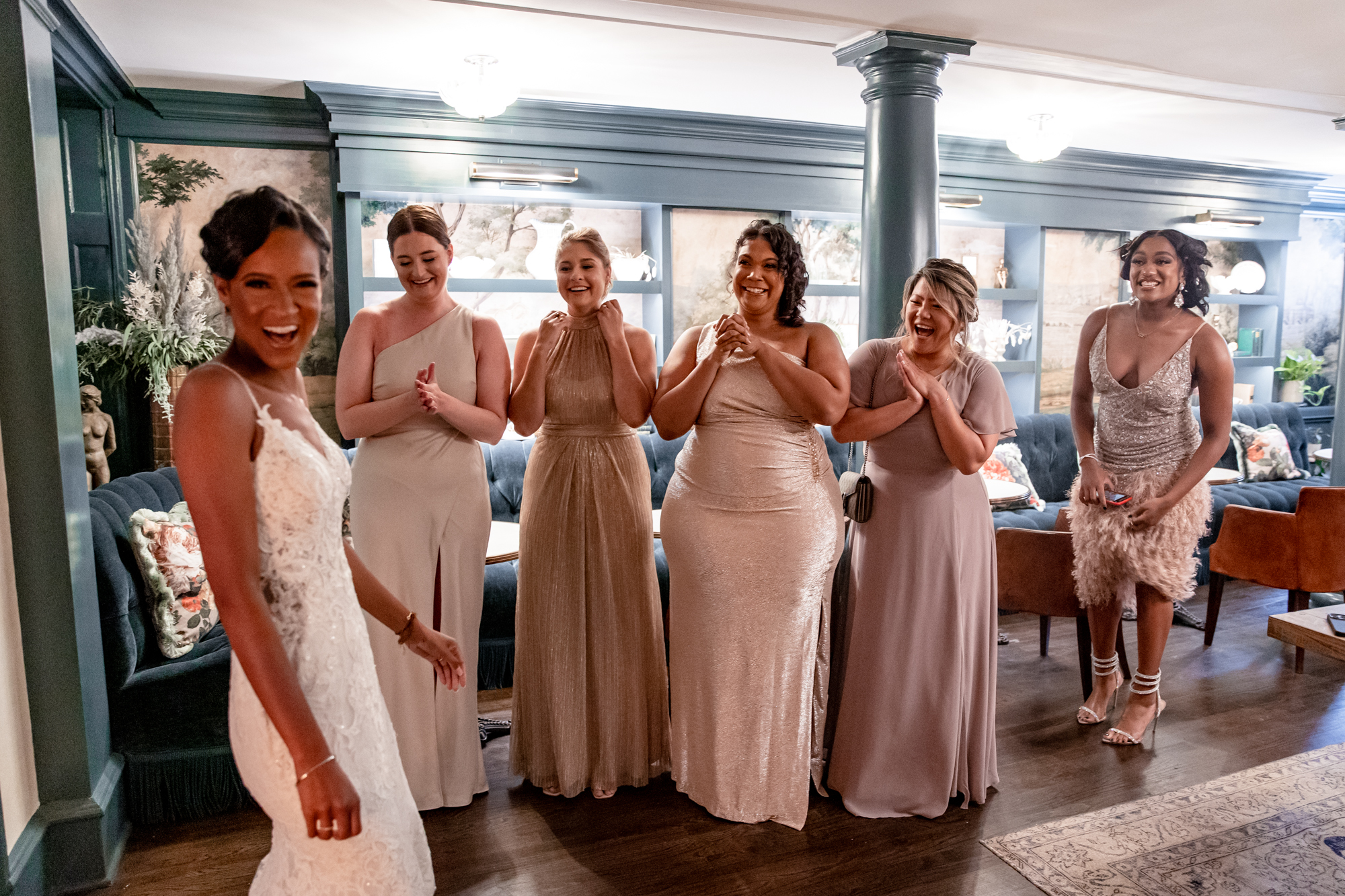 bridesmaids reveal for the guild house hotel