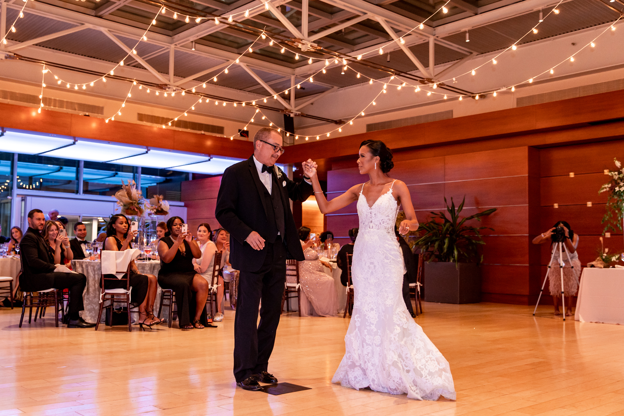 father daughter dance at a kimmel center wedding reception