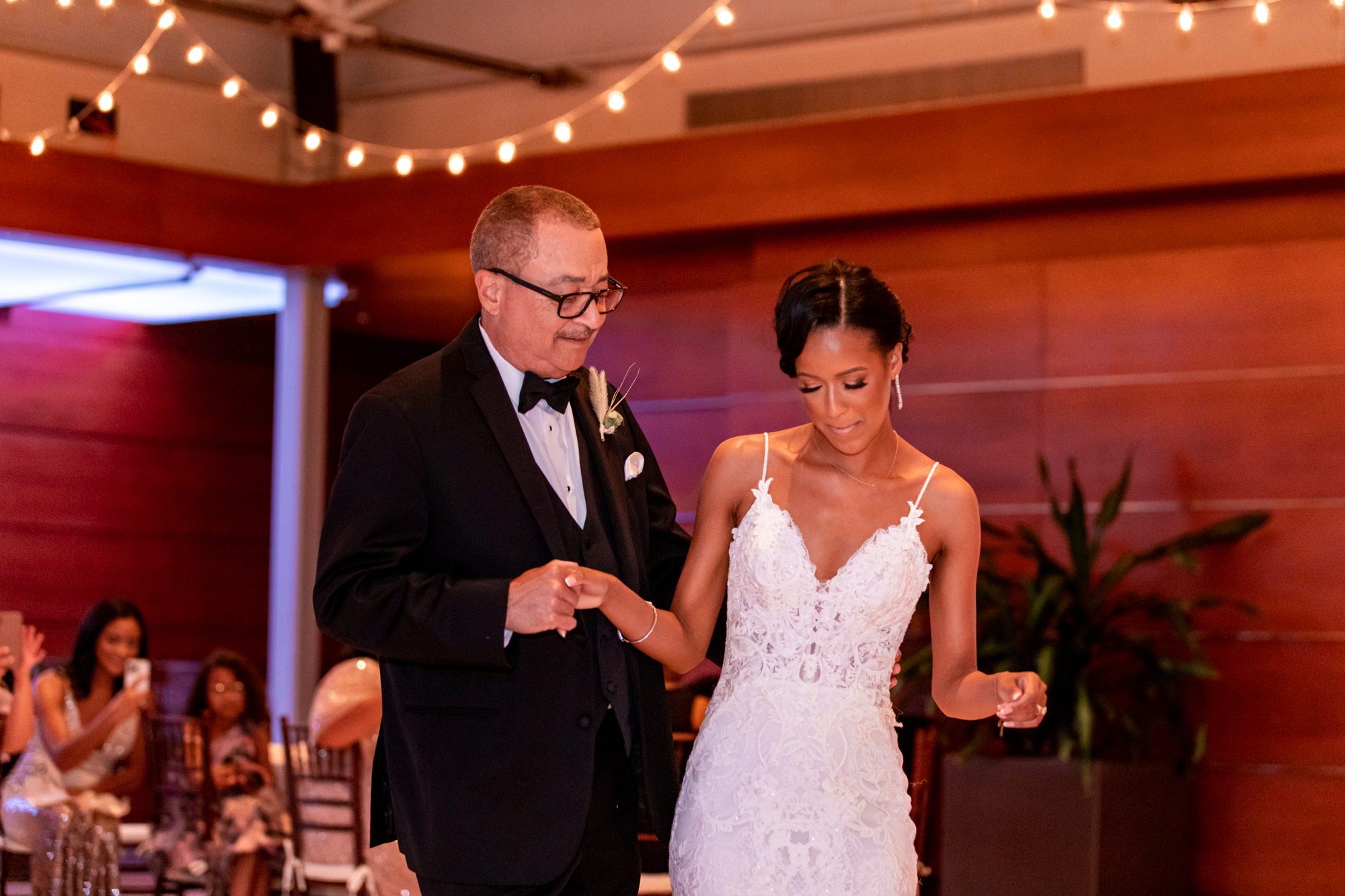 father daughter dance at a kimmel center wedding reception