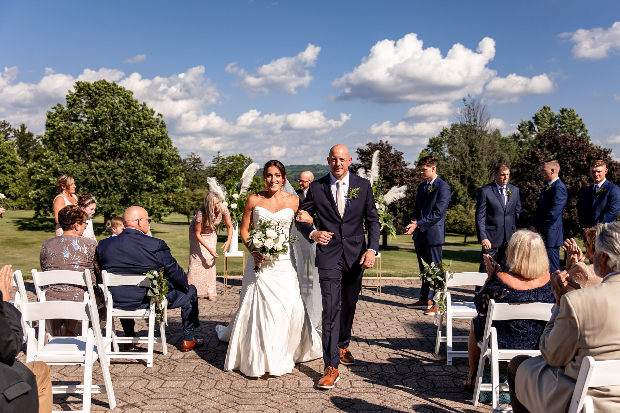 outdoor wedding ceremony at brookside country club