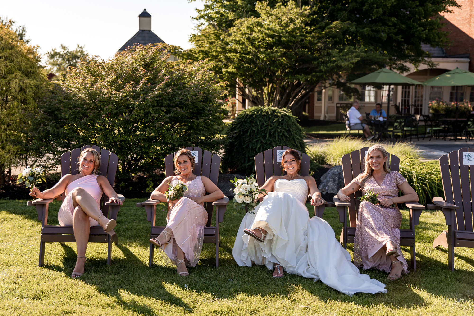 wedding party photos at brookside country club