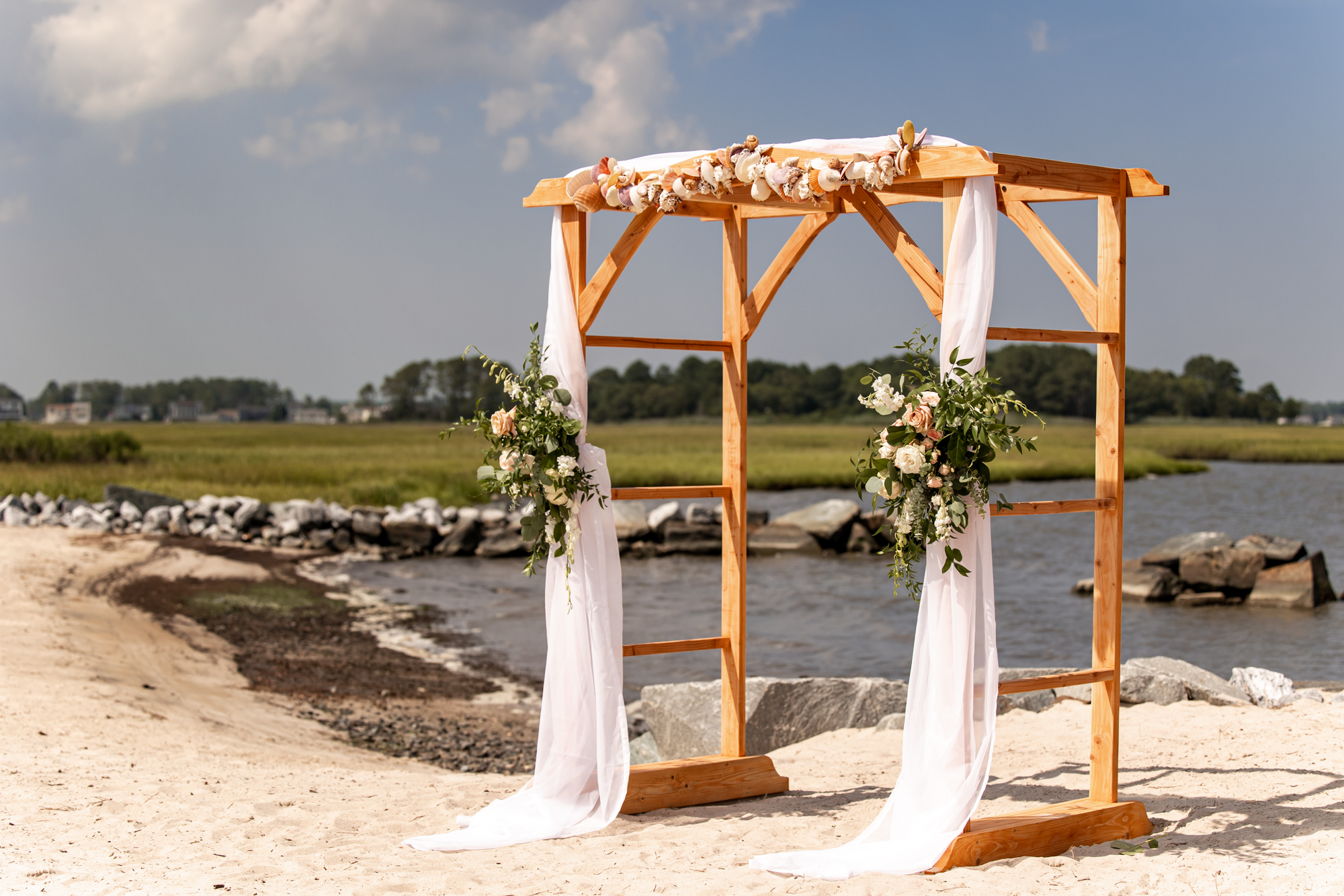 coastal wedding arbor at a rehoboth beach wedding