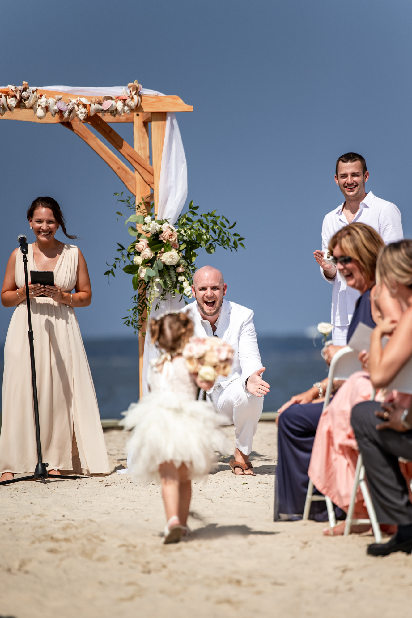 flower girl at a rehoboth beach wedding