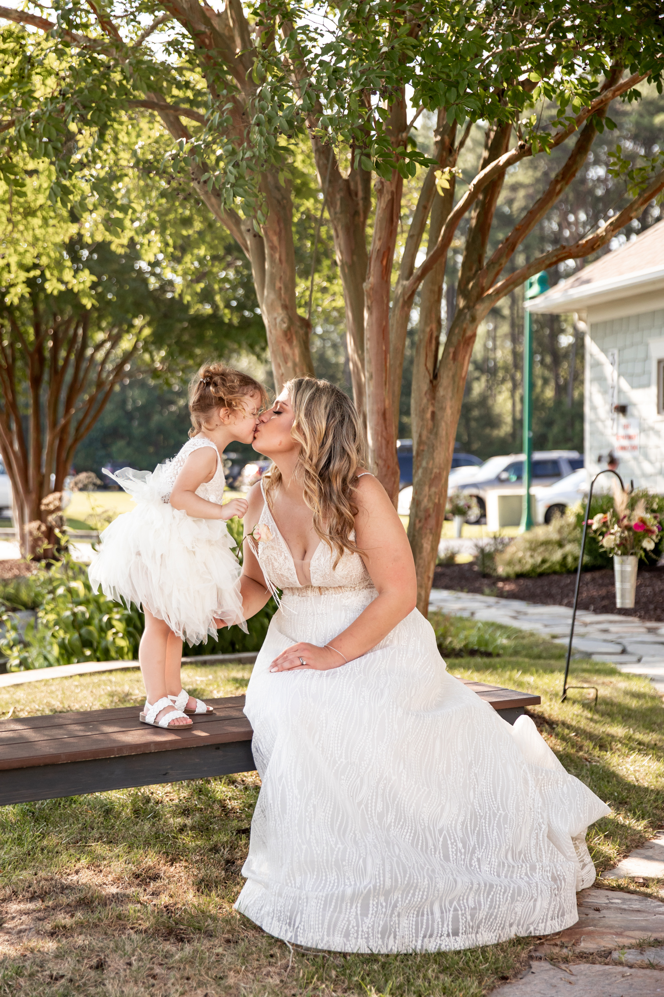 mother-daughter moment at a rehoboth beach wedding