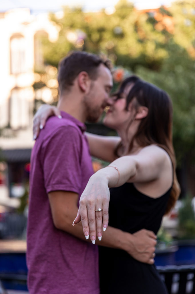 engagement session in front of the singing fountain in south philly