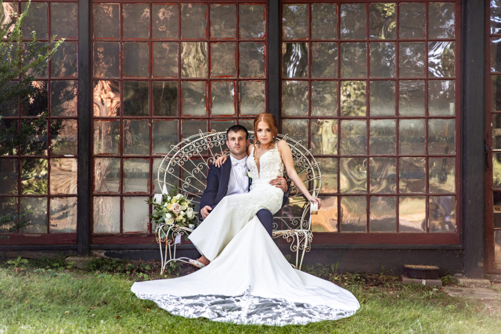 bride and groom portraits during their knowlton mansion wedding