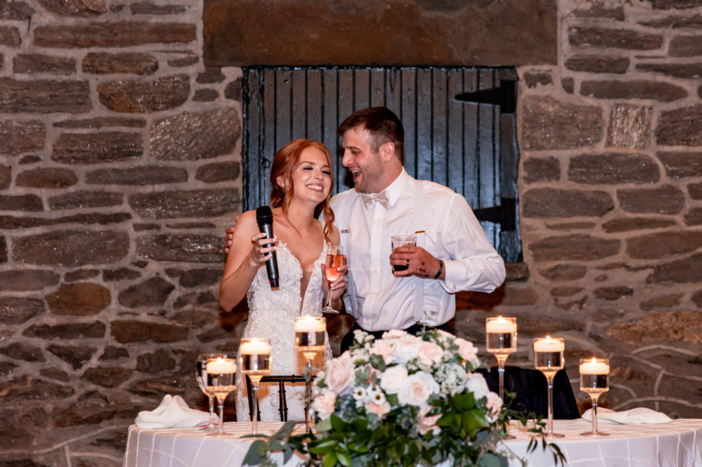 toasts at a knowlton mansion wedding reception