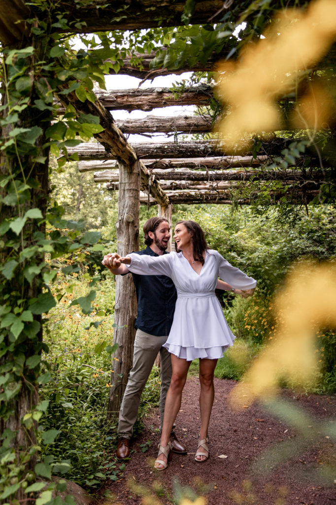engagement photos at bowman's hill wildflower preserve