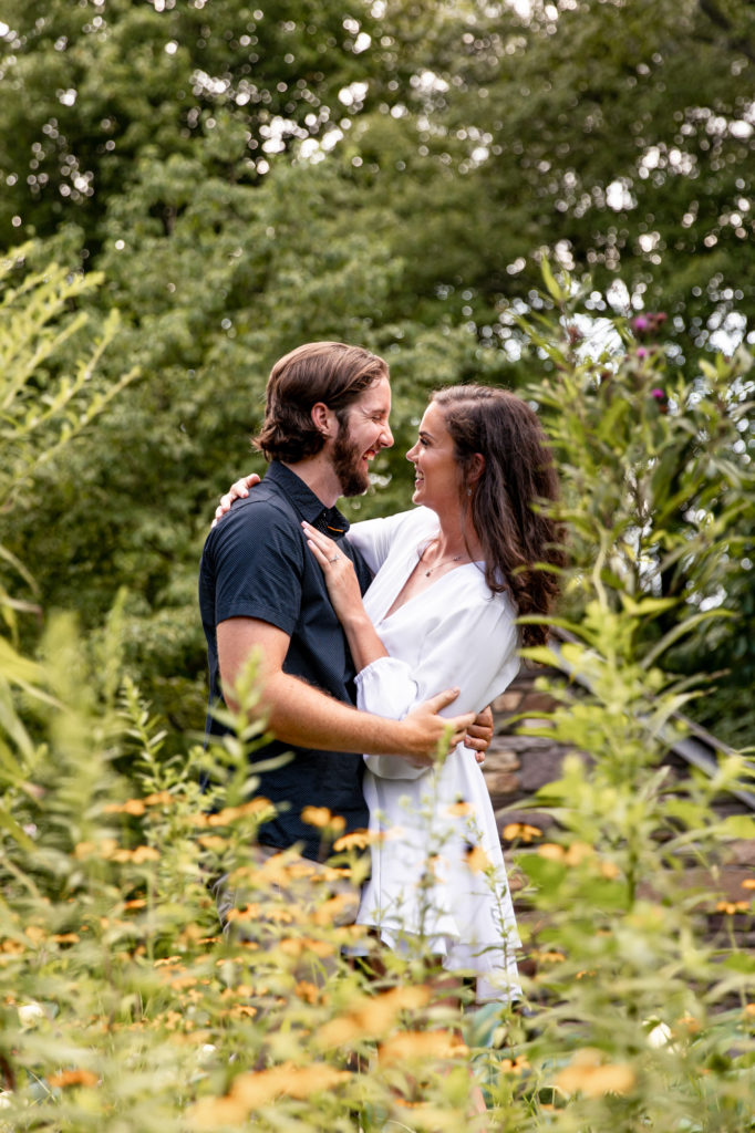 engagement photos at bowman's hill wildflower preserve