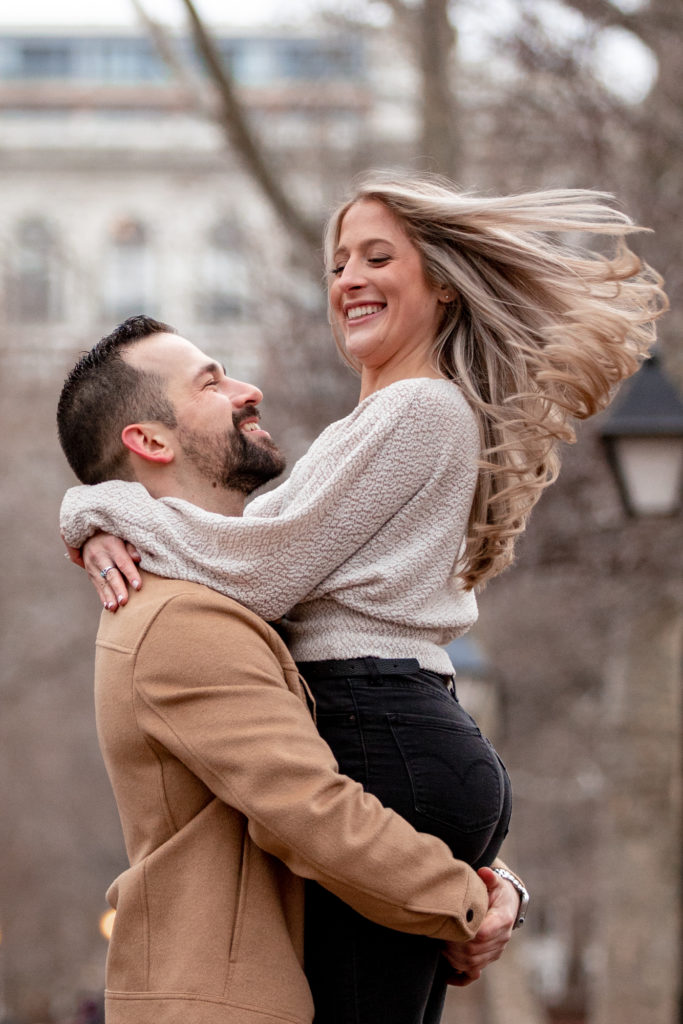 old city philly winter engagement photos