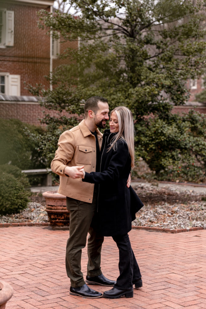 old city philly winter engagement photos