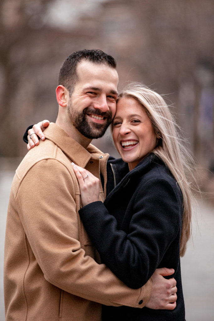 old city philly winter engagement photos in washington square park